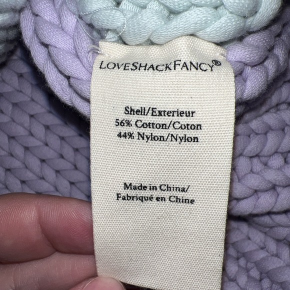 LoveShackFancy ISAIAH PULLOVER Candy Rainbow Pink Lilac Blue Sweater‎ Size L-NWT - Picture 8 of 8